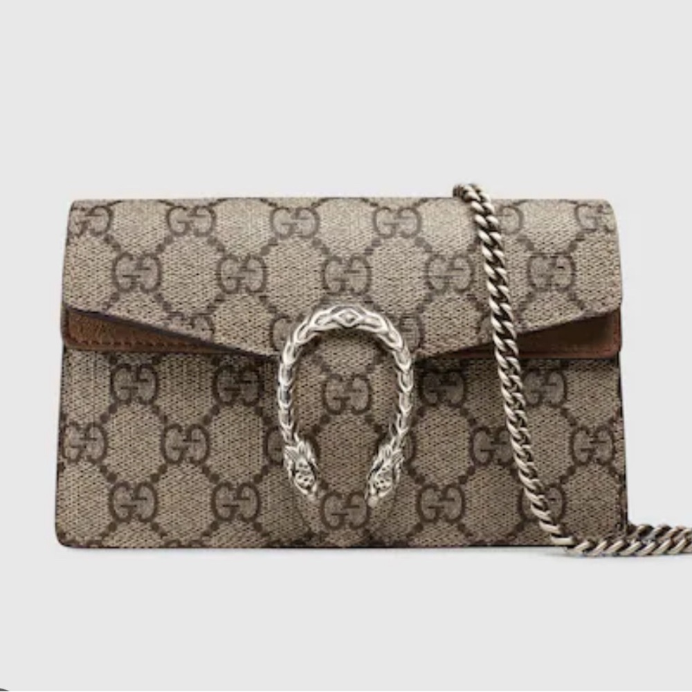 Gucci GG supreme monogram super mini Dionysus Bag Taupe